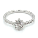 (SOFIA) Anillo con diamantes en oro blanco 10kt. D-0.25CTS.