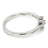 (SOFIA) Anillo con diamantes en oro blanco 10kt. D-0.25CTS.