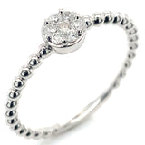 (SOFIA) Anillo con diamantes en oro blanco 10kt. D-0.12CTS.