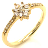 (SOFIA) Anillo con diamantes en oro amarillo 10kt. D-0.25CTS.