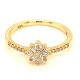 (SOFIA) Anillo con diamantes en oro amarillo 10kt. D-0.25CTS.
