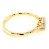 Anillo (corazón) con diamantes en oro amarillo 14kt. D-0.18CTS.