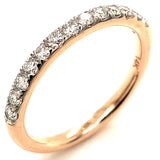 (LD) Banda con diamantes de laboratorio en oro rosado 14kt. D-0.30CTS.