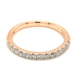 (LD) Banda con diamantes de laboratorio en oro rosado 14kt. D-0.30CTS.