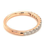 (LD) Banda con diamantes de laboratorio en oro rosado 14kt. D-0.30CTS.