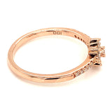 (SOFIA) Anillo con diamantes en oro rosado 10kt. D-0.25CTS.