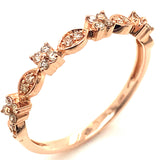 (SOFIA) Anillo con diamantes en oro rosado 10kt. D-0.16CTS.