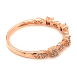 (SOFIA) Anillo con diamantes en oro rosado 10kt. D-0.16CTS.