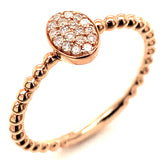 (SOFIA) Anillo con diamantes en oro rosado 10kt. D-0.10CTS.