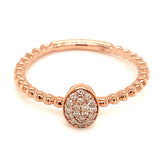 (SOFIA) Anillo con diamantes en oro rosado 10kt. D-0.10CTS.