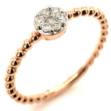 (SOFIA) Anillo con diamantes en oro rosado 10kt. D-0.13CTS.