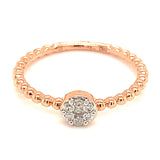 (SOFIA) Anillo con diamantes en oro rosado 10kt. D-0.13CTS.