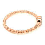 (SOFIA) Anillo con diamantes en oro rosado 10kt. D-0.13CTS.