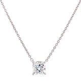 (LD) Collar con diamante de laboratorio en oro blanco 14kt. 41/46CM D-0.75CTS.