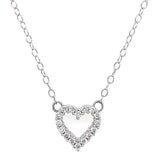(LD) Collar (corazón) con diamantes de laboratorio en oro blanco 14kt. 47CM D-0.22CTS.