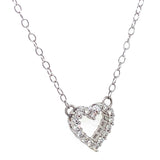 (LD) Collar (corazón) con diamantes de laboratorio en oro blanco 14kt. 47CM D-0.22CTS.