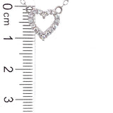(LD) Collar (corazón) con diamantes de laboratorio en oro blanco 14kt. 47CM D-0.22CTS.