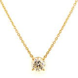 (LD) Collar con diamante de laboratorio en oro amarillo 14kt. 41/46CM D-0.50CTS.