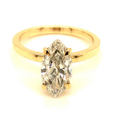 (LD) Anillo con diamante de laboratorio en oro amarillo 14kt. D-2.00CTS.