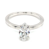 (LD) Anillo con diamante de laboratorio en oro blanco 14kt. D-1.00CTS.