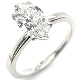 (LD) Anillo con diamante de laboratorio en oro blanco 14kt. D-1.50CTS.