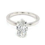 (LD) Anillo con diamante de laboratorio en oro blanco 14kt. D-1.50CTS.