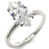 (LD) Anillo con diamante de laboratorio en oro blanco 14kt. D-2.00CTS.