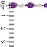 Pulsera (ajustable) con cuarzo amatista en plata 925