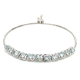 Pulsera de cuarzo aguamarina en plata 925