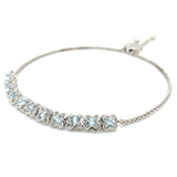 Pulsera de cuarzo aguamarina en plata 925