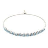 Pulsera de cuarzo aguamarina  en plata 925