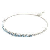 Pulsera de cuarzo aguamarina  en plata 925