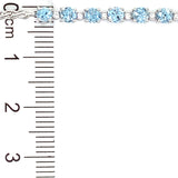 Pulsera de cuarzo aguamarina  en plata 925