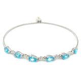 Pulsera de cuarzo azul  en plata 925