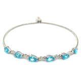 Pulsera (ajustable) con cuarzo azul en plata 925