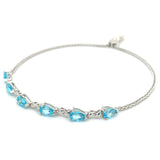 Pulsera de cuarzo azul  en plata 925