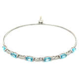 Pulsera (ajustable) con cuarzo azul en plata 925