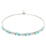 Pulsera (ajustable) con cuarzo azul en plata 925