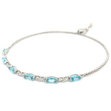 Pulsera (ajustable) con cuarzo azul en plata 925