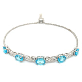 Pulsera de cuarzo azul en plata 925
