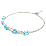 Pulsera de cuarzo azul en plata 925