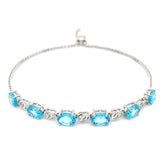 Pulsera de cuarzo azul  en plata 925