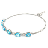 Pulsera de cuarzo azul  en plata 925