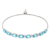 Pulsera de cuarzo azul  en plata 925