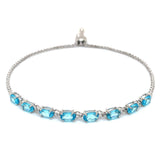 Pulsera (ajustable) con cuarzo azul en plata 925