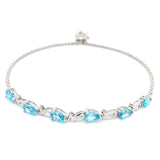 Pulsera de cuarzo azul  en plata 925