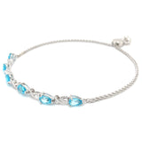 Pulsera de cuarzo azul  en plata 925