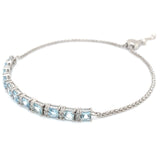 Pulsera (ajustable) con cuarzo aguamarina en plata 925