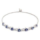 Pulsera de cuarzo de tanzanita en plata 925 7TAC-1.6CTS.