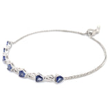Pulsera de cuarzo de tanzanita en plata 925 7TAC-1.6CTS.